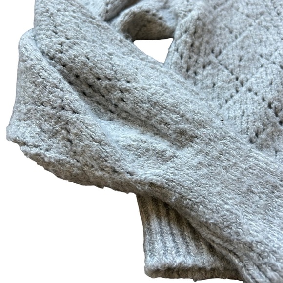 Anthropologie Maeve gray pointelle knit cardigan jewel rhinestone buttons small - Picture 8 of 8